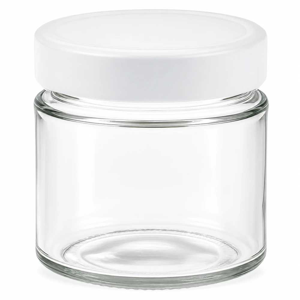 135ml rond glas met BasicSeal deksel wit deep UNiTWIST 135ml ronde pot met wit BasicSeal deksel transparante lege glazen pot opslag cosmetica voedsel