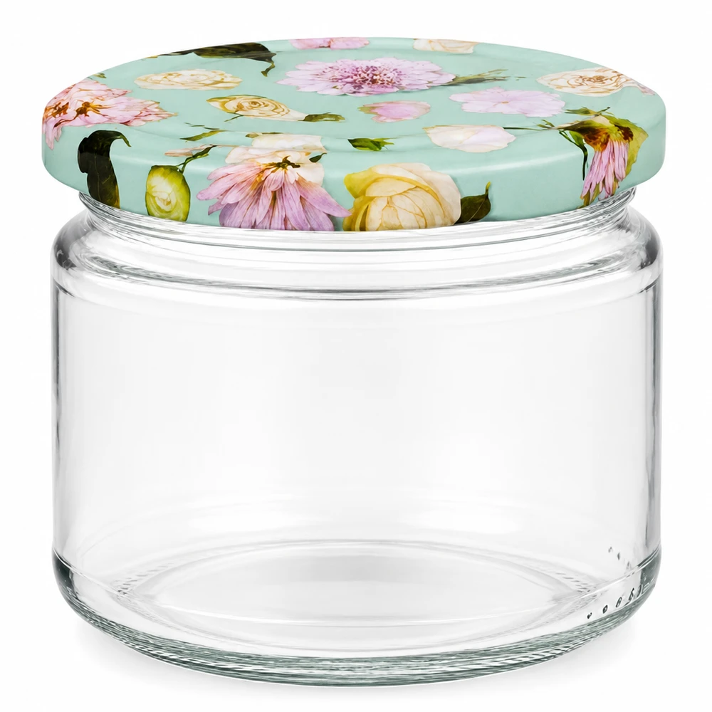 Ronde pot van 330 ml + deksel BasicSeal bloem mint UNiTWIST