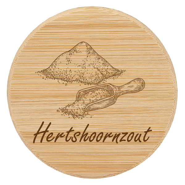 Houten deksel "Hertshoornzout" voor WECK RR60 Houten deksel "Hertshoornzout" voor WECK RR60