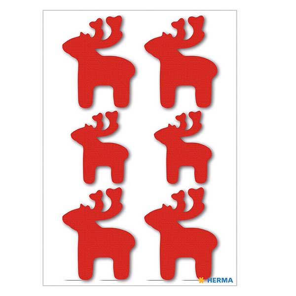 Vilten stickers "Pluizige eland" (6 stickers)