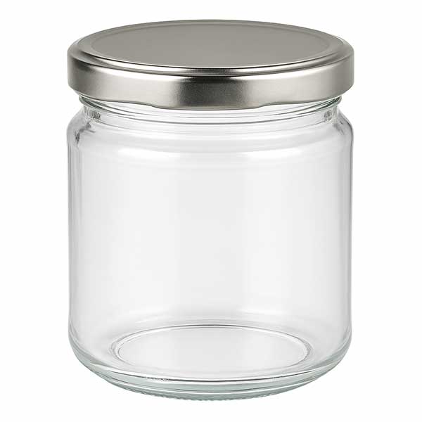 212 ml ronde pot met BasicSeal deksel zilver UN.