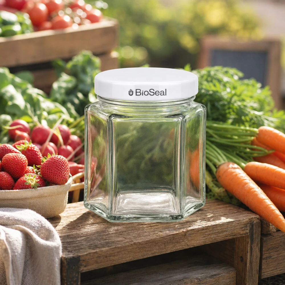 47ml hexaglas met BioSeal deksel wit UNiTWIST 47ml hexaglas met BioSeal deksel wit UNiTWIST