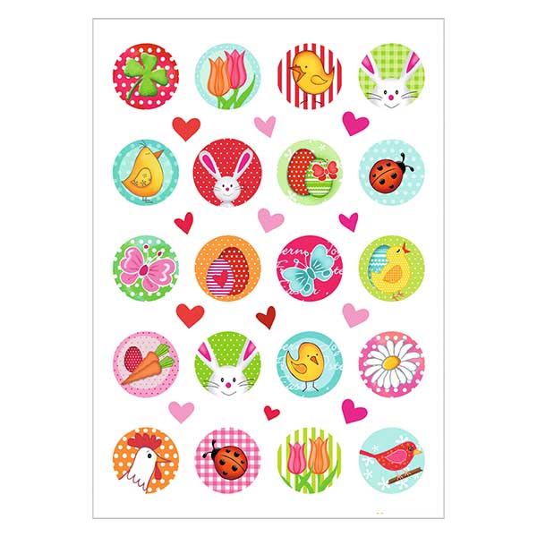 Paasgeluk stickers (20 stickers met glitter)
