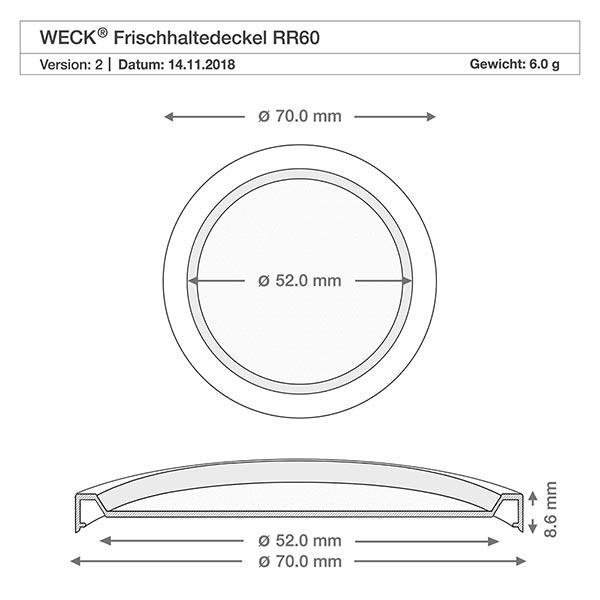 WECK vershoudend deksel RR60 WECK vershoudend deksel RR60