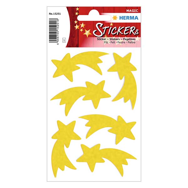 Vilten stickers "Vallende ster" (6 stickers) Vilten stickers "Vallende ster" (6 stickers)
