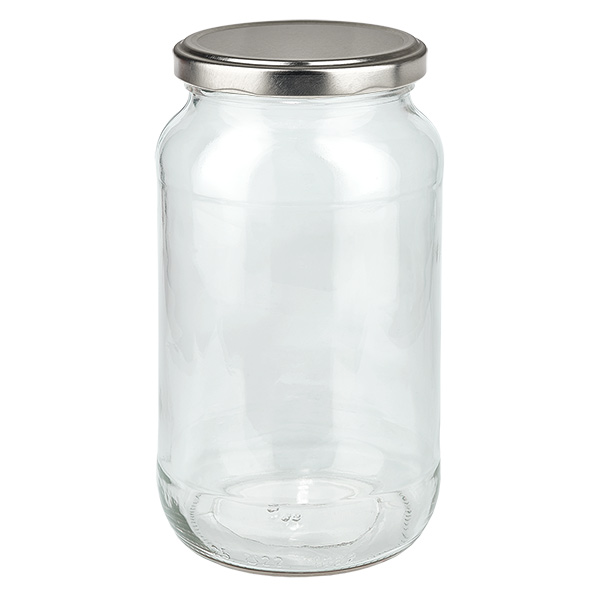 1062ml rond glas met BasicSeal deksel zilver UNiTWIST