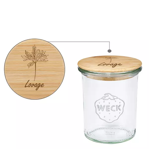 Houten dekselset "Lavas" met WECK weckpot 160ml