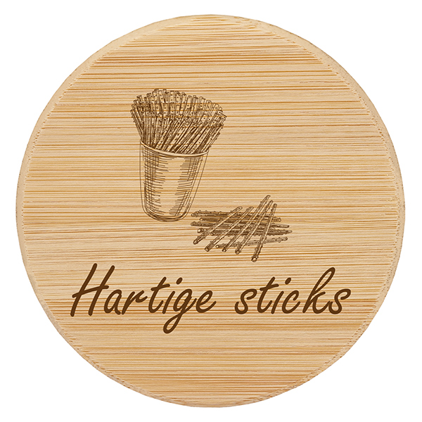 Houten deksel "Hartige sticks" voor WECK RR100 Houten deksel "Hartige sticks" voor WECK RR100