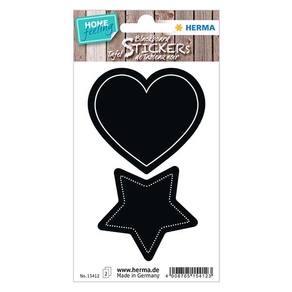 Schoolbord etiketten hart & ster (4 stickers)